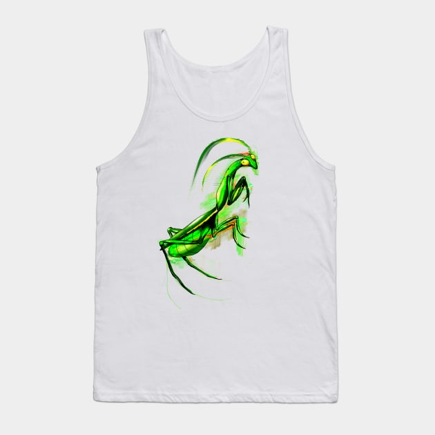 Praying Mantis Doodle Tank Top by BluedarkArt